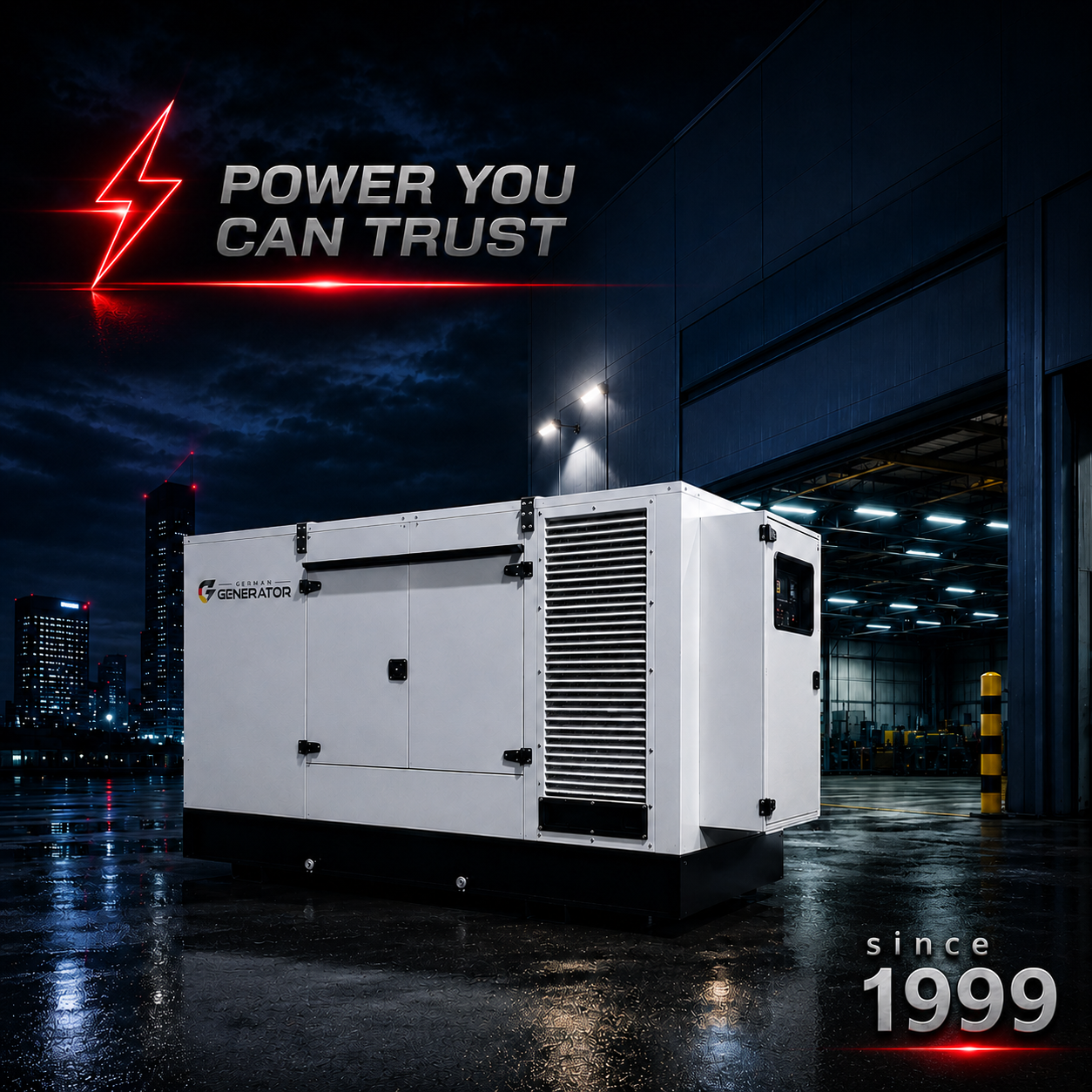 German Generator standby power unit with Power you can trust and since 1999