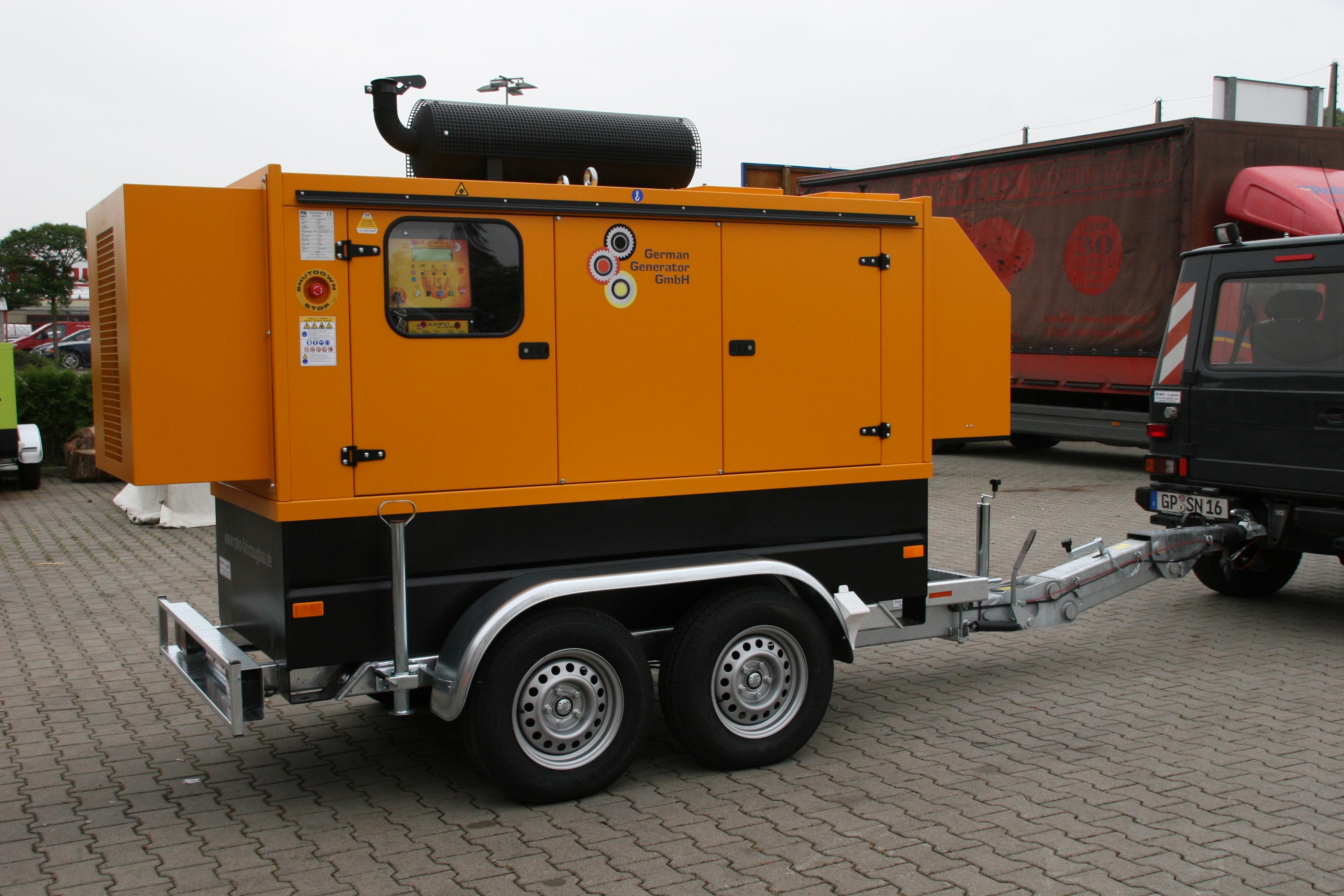Mobile generator 150 kVA with John Deere diesel engine and Stamford alternator