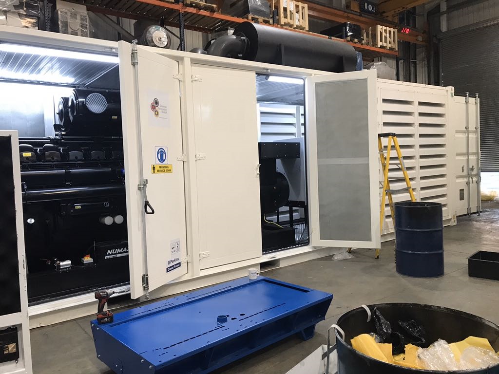 2 × containerized standby generator sets 2000 kVA with Perkins diesel engines and Stamford alternators