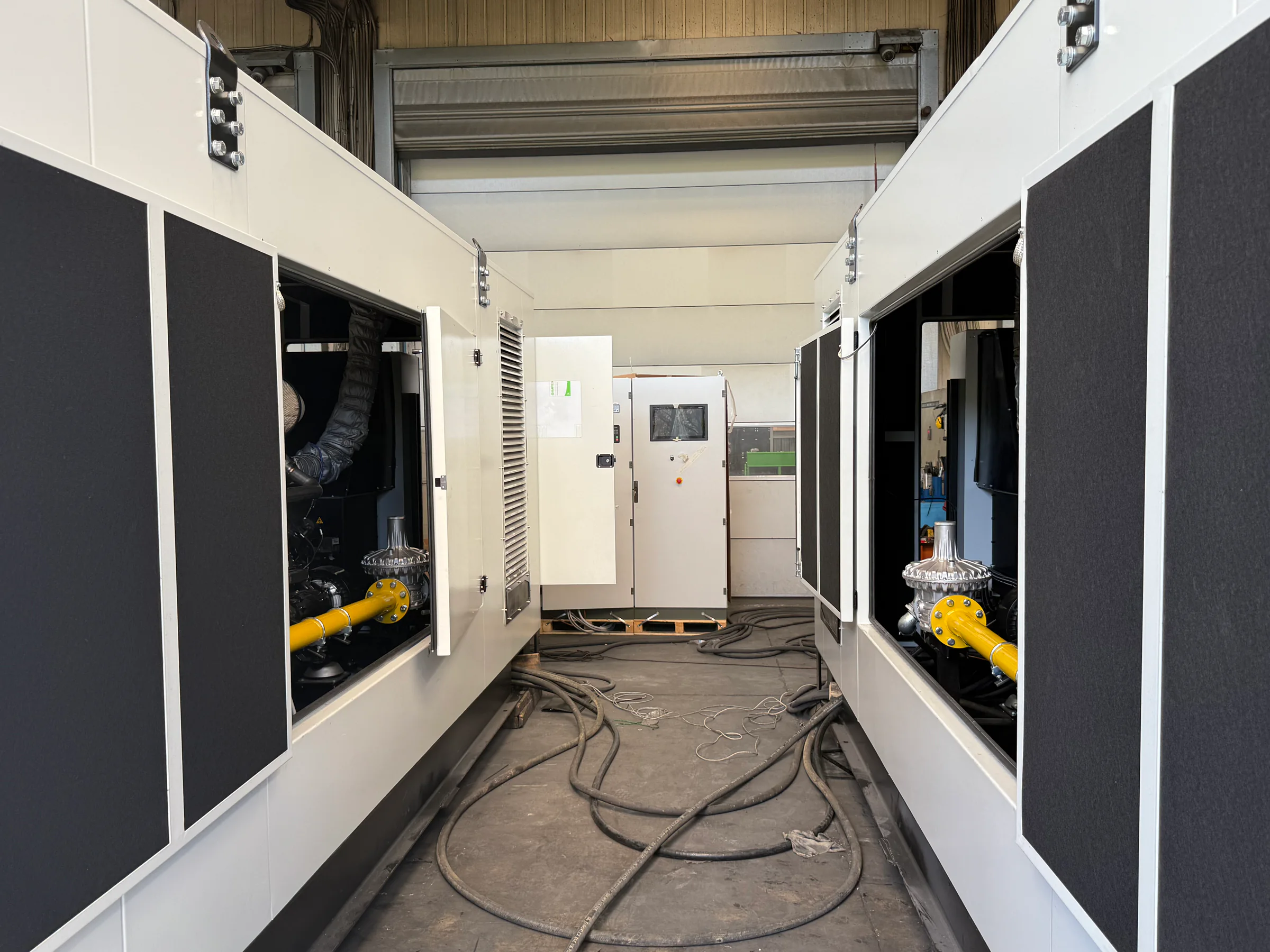 3 × soundproofed natural gas generator sets with PSI natural gas engines and Stamford alternators