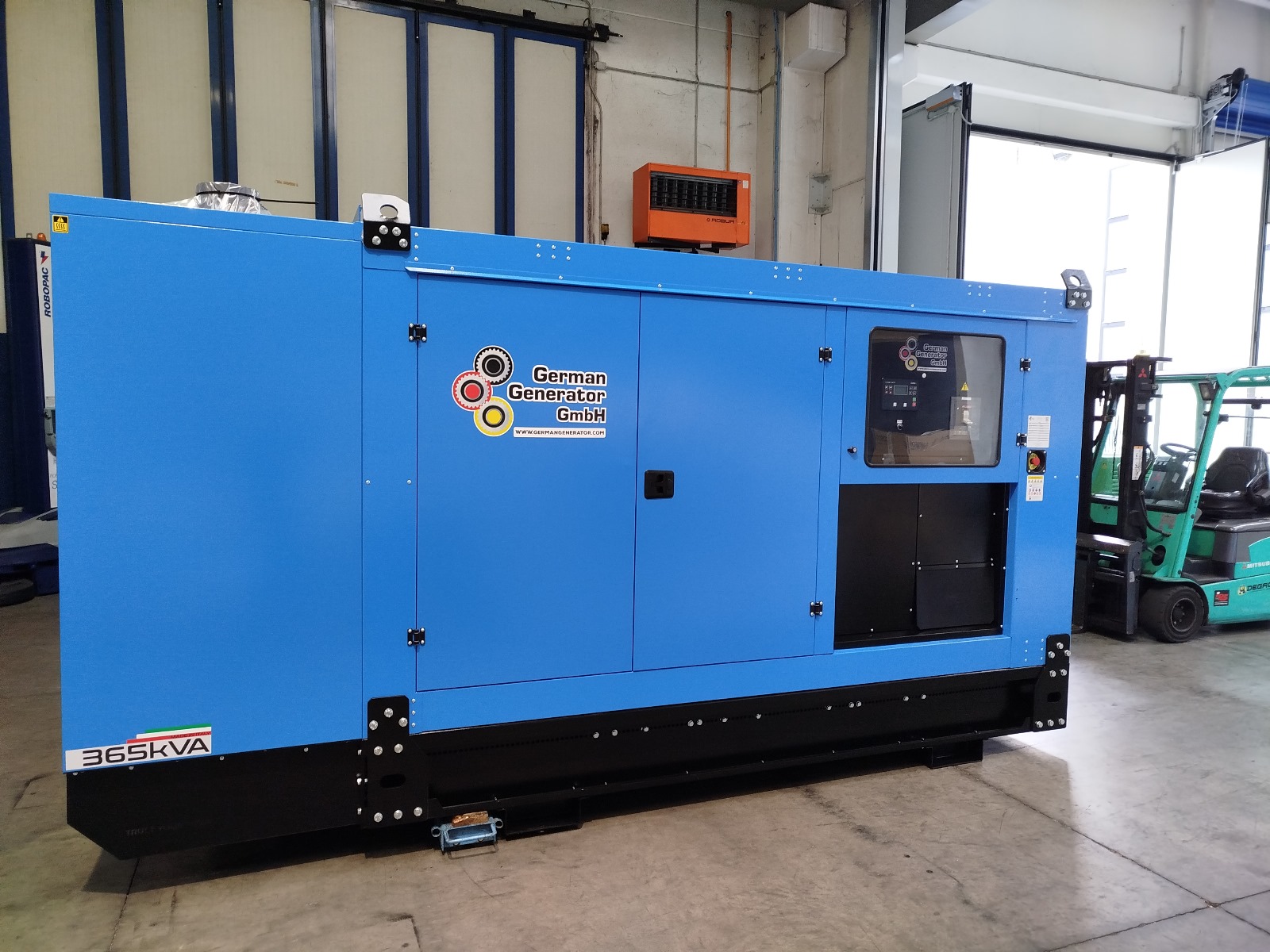 Soundproofed generator set 365 kVA with Doosan diesel engine and Leroy Somer alternator
